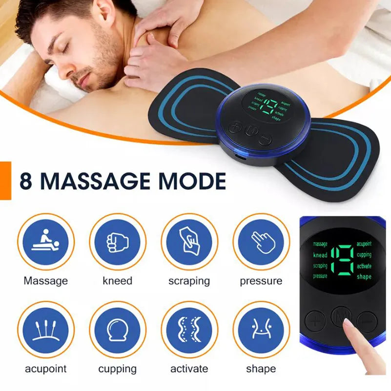 4PCS LCD Display EMS Neck Massage