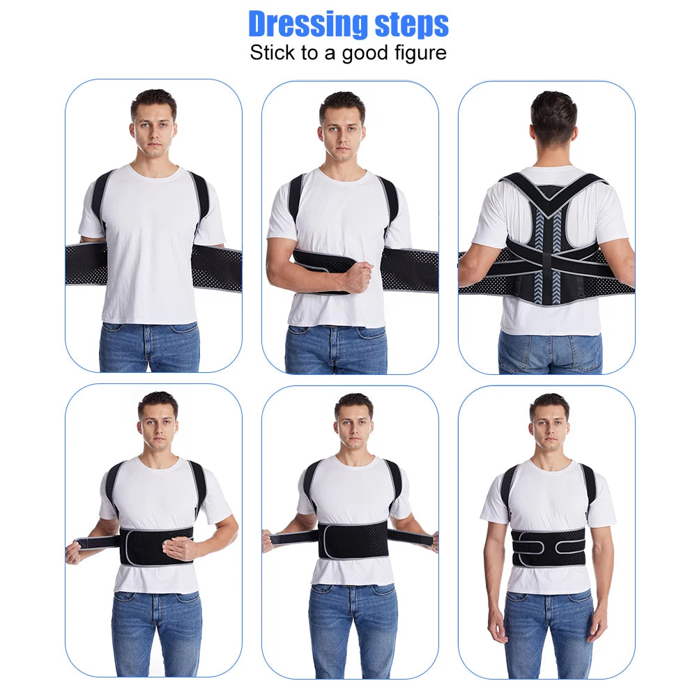 Straight Back Posture Corrector Shoulder Lumbar Brace